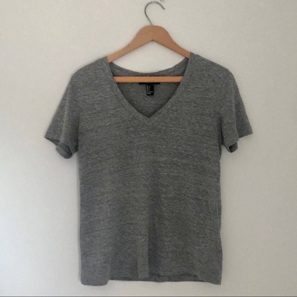 Heather Grey V-Neck